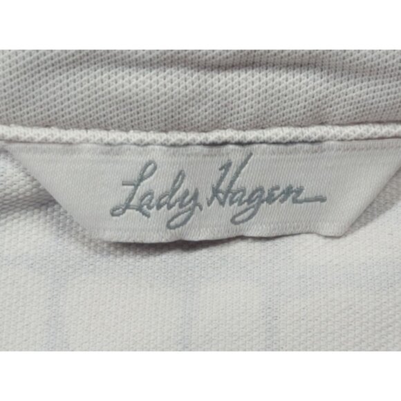 Lady Hagen Women’s Large Golf Polo Top Purple White Sleeveless Stretch Athletic - Picture 3 of 8